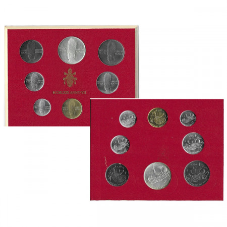 1969 VII * Coin Set Vatican 8 Coins "Paul VI - Year VII" (G 282) BU