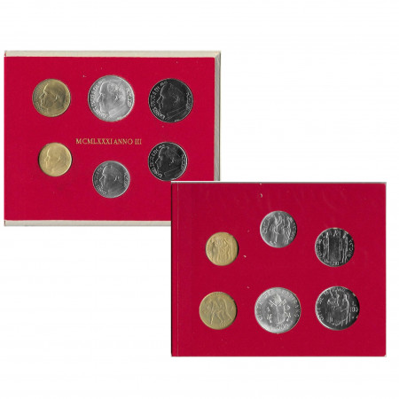 1981 III * Coin Set Vatican 6 Coins "John Paul II - Year III" (G 350) BU