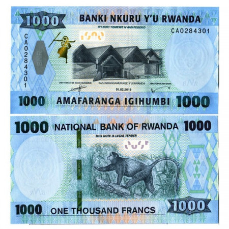 2019 * Banknote Rwanda 1000 Francs “National Museum - Golden Monkey” (p39) UNC
