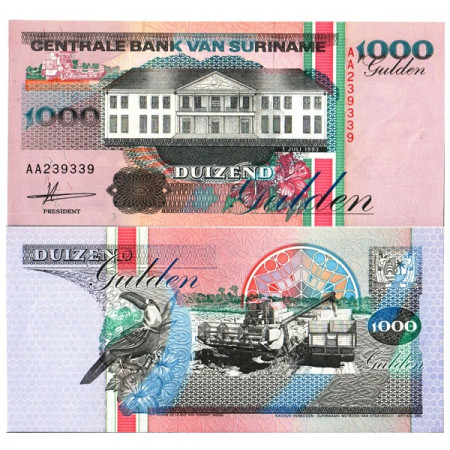 1993 * Banknote Suriname 1000 Gulden "Central Bank - Paramaribo" (p141a) UNC