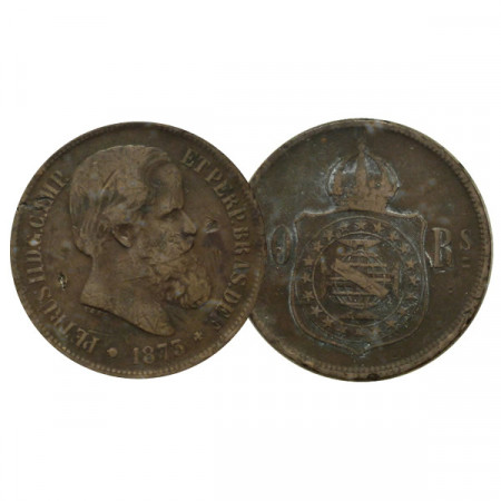1873 * 40 Reis Silver Brazil "Pedro II" (KM 479) F