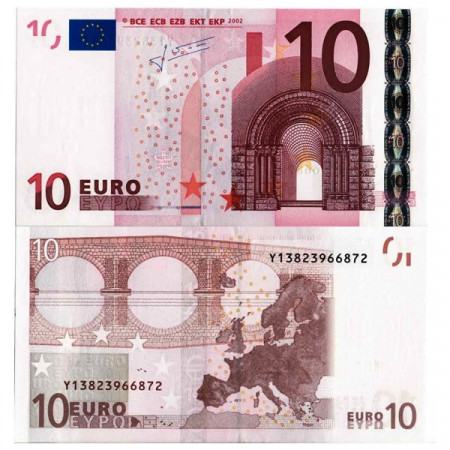 2002 Y * Banknote Greece - European Union 10 Euro "Type 1 – Trichet" (N021 p9y) aUNC