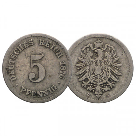 1876 C * 5 Pfennig GERMANY "Second Reich - Imperial Eagle" (KM 3) VF