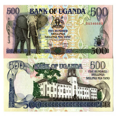1994 * Banknote Uganda 500 Shillings "Elephant - University" (p35a) UNC