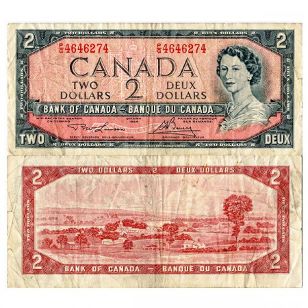 1954 (1973-75) * Banknote Canada 2 Dollars "Elizabeth II" (p76d) F