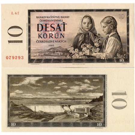 1960 * Banknote Czechoslovakia 10 Korun "Orava Dam" (p88b) UNC