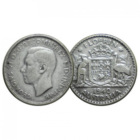 1940 (m) * 1 Florin Silver Australia "Coat of Arms - George VI" (KM 40) F