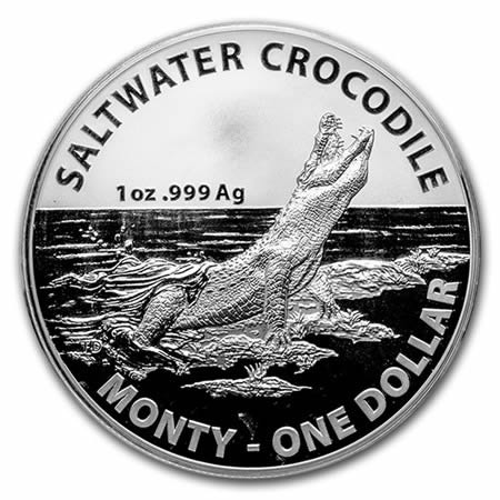 2016 * 1 Dollar Silver 1 OZ Australia "Crocodile Saltwater Monty" BU