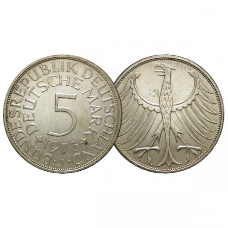 1973 J * 5 Deutsche Mark Silver GERMANY "German Eagle" (KM 112.1) UNC