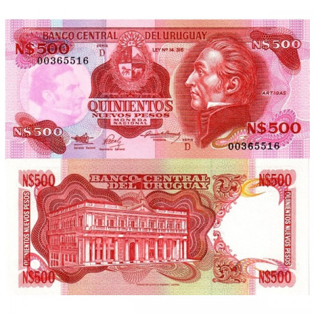 ND (1991) * Banknote Uruguay 500 Nuevos Pesos "General JG Artigas" (p63A) UNC