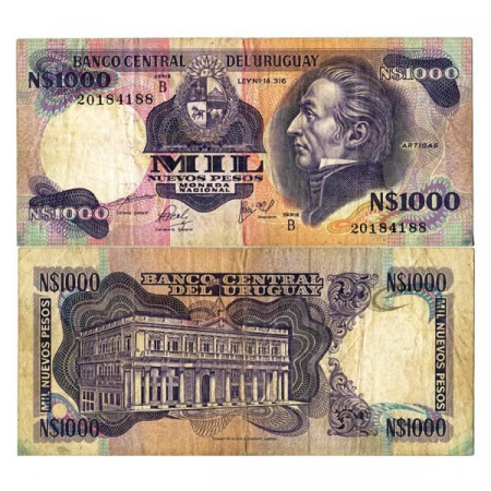 ND (1981) * Banknote Uruguay 1000 Nuevos Pesos "General JG Artigas" (p64b) F