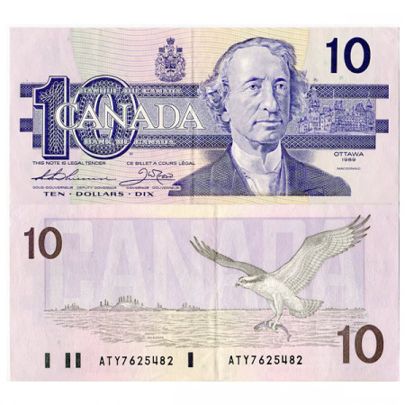 1989 * Banknote Canada 10 Dollars "Sir John A Macdonald" (p96a) VF+