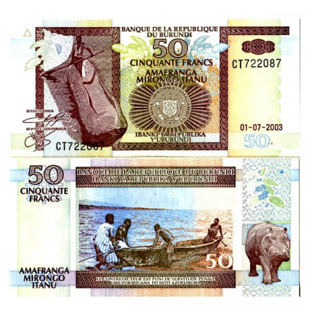 2003 * Banknote Burundi 50 Francs "Dugout Canoee" (p36d) UNC