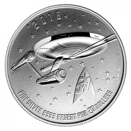 2016 * 20 Dollars Silver Canada "Star Trek - Enterprise" BU