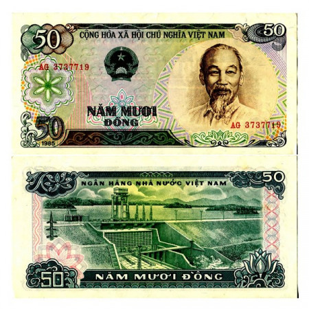 1985 * Banknote Vietnam 50 Dong "Ho Chi Minh" (p96a) aUNC