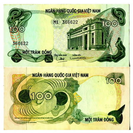ND (1970) * Banknote South Vietnam 100 Dong "National Bank - Saigon" (p26a) aUNC