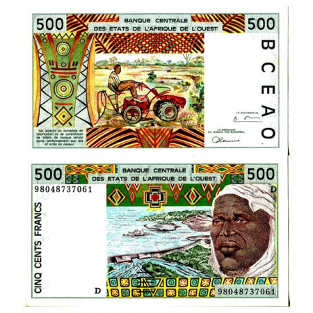 1998 D * Banknote West African States "Mali" 500 Francs "Tractor" (p410Di) UNC