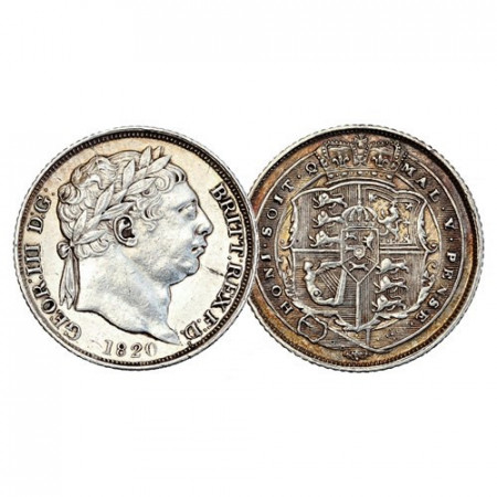 1820 * 6 Pence Silver Great Britain "George III – Crowned Arms" (KM 665) XF