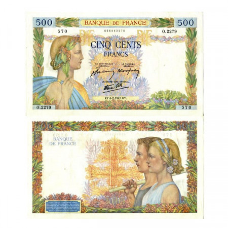 1941 * Banknote France 500 Francs "La Paix" (p95b) aXF