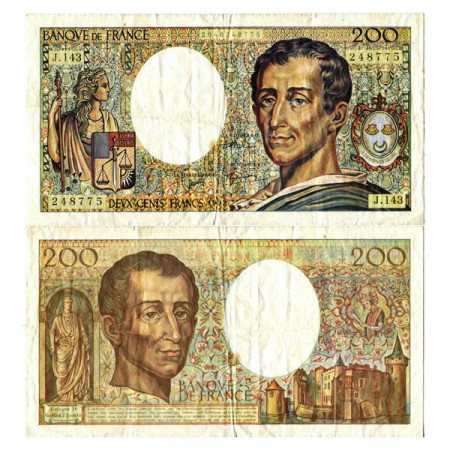 1992 * Banknote France 200 Francs "Baron de Montesquieu" (p155e) VF+