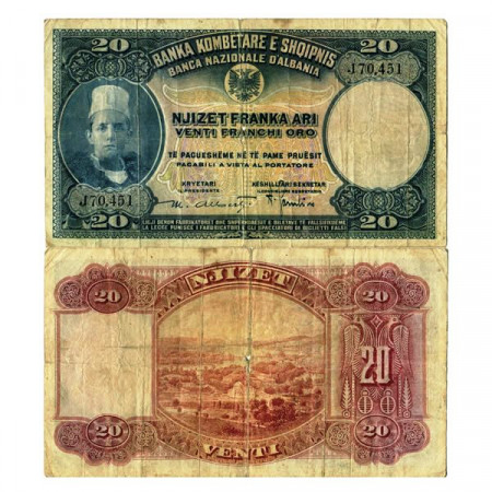 ND (1926) * Banknote Albania 20 Franka Ari "Albanian Kingdom" (p3a) F