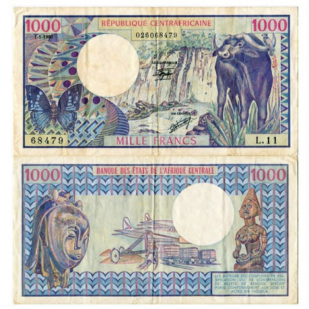 1980 * Banknote Central African Republic 1000 Francs (p10) VF