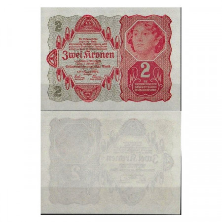 1922 * Banknote Austria 2 Kronen "Woman" (p74) UNC