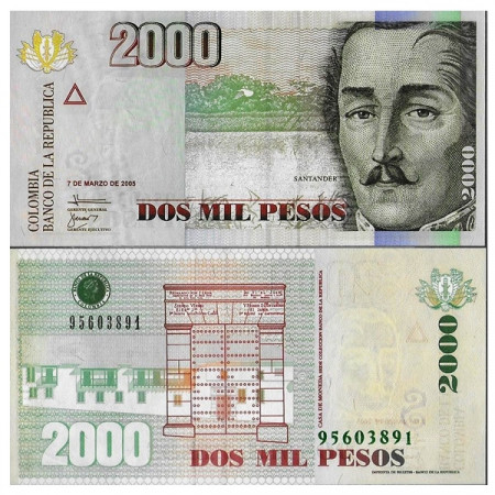 2005 * Banknote Colombia 2000 Pesos "General F Santander" (p457a) UNC
