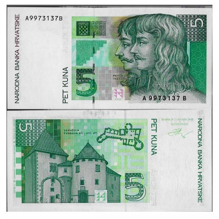 1993 (1994) * Banknote Croatia 5 Kuna "Francopan - Zrinski" (p28a) UNC