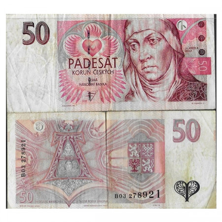 1997 * Banknote Czech Republic 50 Korun "St. Agnes of Bohemia" (KM 17) F