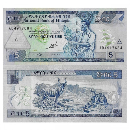 1997 - EE.1989 * Banknote Ethiopia 5 Birr "Coffee Harvest" (p47a) UNC