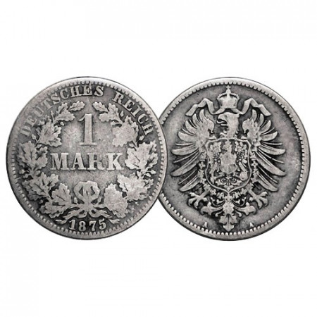 1875 A * 1 Mark Silver GERMANY "Second Reich - Imperial Eagle" (KM 7) F