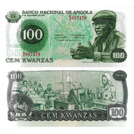 1979 * Banknote Angola 100 Kwanzas "Agostinho Neto" (p115a) UNC
