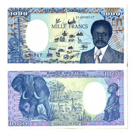 1990 * Banknote Gabon 1000 Francs "President Ondimba" (p10a) aUNC