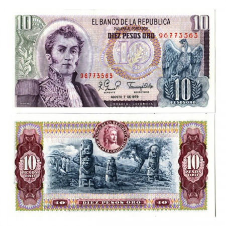 1979 * Banknote Colombia 10 Pesos Oro "Antonio Narino" (p407g) UNC