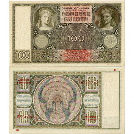 1944 * Banknote Netherlands 100 Gulden "Women" (p51c) XF+