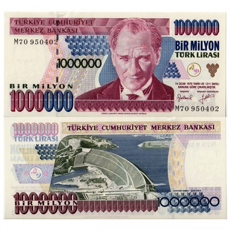 L.1970 (1995) * Banknote Turkey 1 Million - 1.000.000 Lira "Kemal Atatürk" (p209) UNC