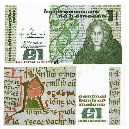 1989 * Banknote Ireland Eire 1 Pound "Queen Maeve" (p70d) aUNC