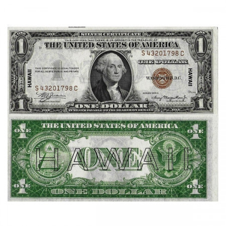 1935 A (1942) * Banknote United States 1 Dollar "Silver Certificat, Brown Seal - HAWAII" (p36a) aUNC