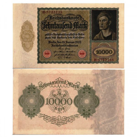 1922 * Banknote Germany Weimar 10.000 Mark "Reichsbanknote" (p71) aUNC