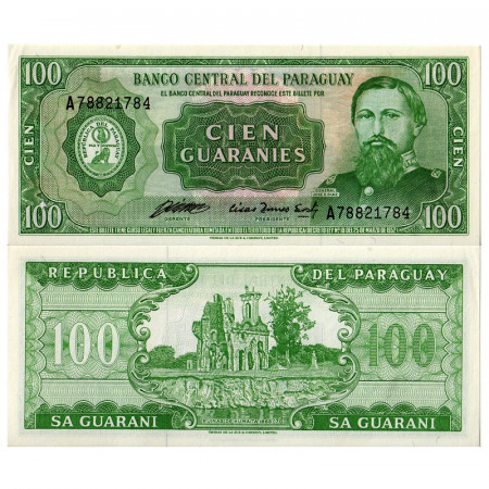 L.1952 (1982) * Banknote Paraguay 100 Guaraníes "General José E. Díaz" (p205) aUNC