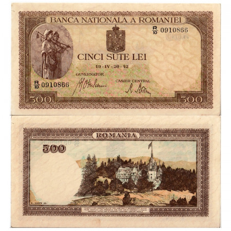 1942 * Banknote Romania 500 Lei "Kingdom of Romania" (p51a) aUNC