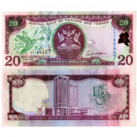 2006 * Banknote Trinidad and Tobago 20 Dollars "Hummingbird" (p49a) UNC