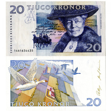 ND (1991) * Banknote Sweden 20 Kronor "Selma Lagerlöf" (p61a) XF
