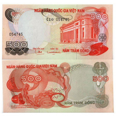 ND (1970) * Banknote South Vietnam 500 Dong "National Bank Building - Saigon" (p28a) UNC