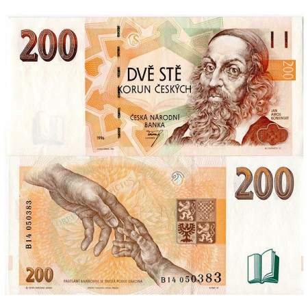 1996 * Banknote Czech Republic 200 Korun "Jan Amos Komensky" (KM 13) XF
