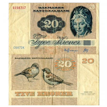 1987 * Banknote Denmark 20 Kroner “P Tutein” (p49g) aVF