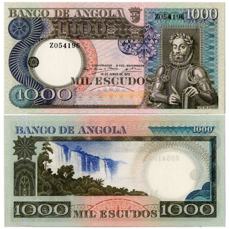 1973 * Banknote Angola 1000 Escudos "Luís de Camoes" (p108) UNC