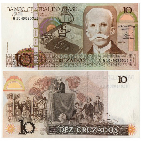 ND (1986-87) * Banknote Brazil 10 Cruzados "Rui Barbosa" (p209a) UNC