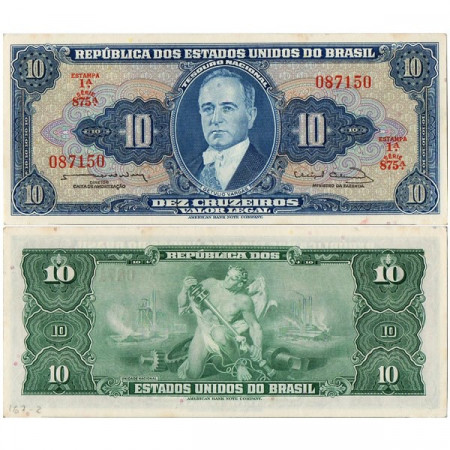 ND (1961-63) * Banknote Brazil 10 Cruzeiros "Valor Legal - G Vargas" (p167b) UNC